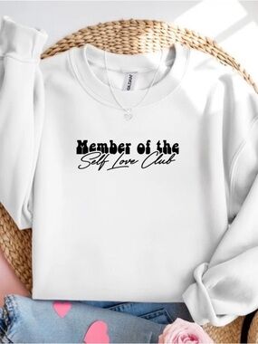 Self Love Club Sweatshirt Aesthetic Minimalist Crewneck